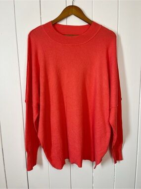 Mud Pie Coral Astrid Ribbed Sweater. OS.